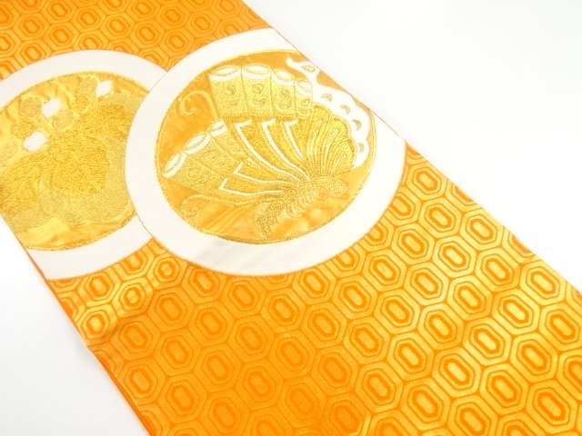 JAPANESE KIMONO / FUKURO OBI / WOVEN PAULOWNIA & BUTTERFLY
